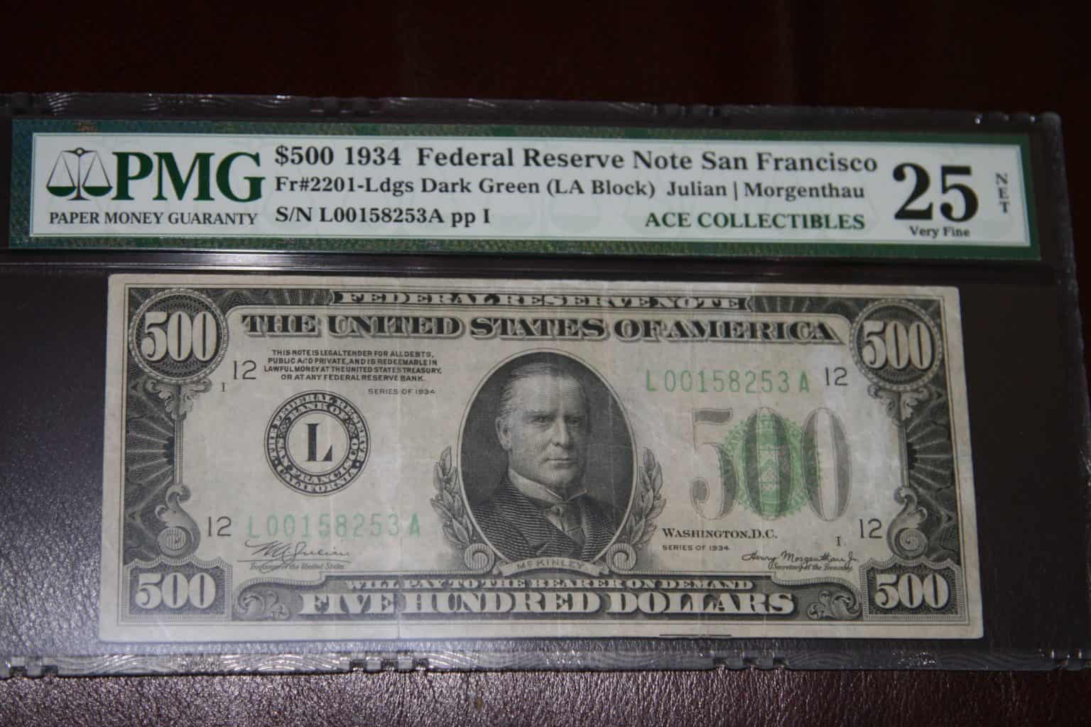 $500 U.S.Bill PMG 25 NET - Ace Rare Collectibles
