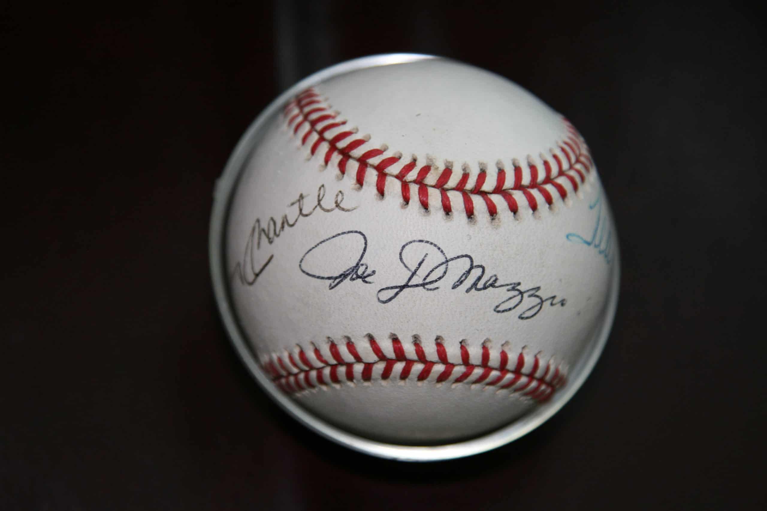 Joe DiMaggio, Mickey Mantle, Ted Williams Autographed Memorabilia